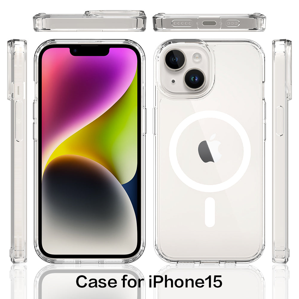 iPhone 15 1.5mm Anti-Scratch Clear Magnetic Case
