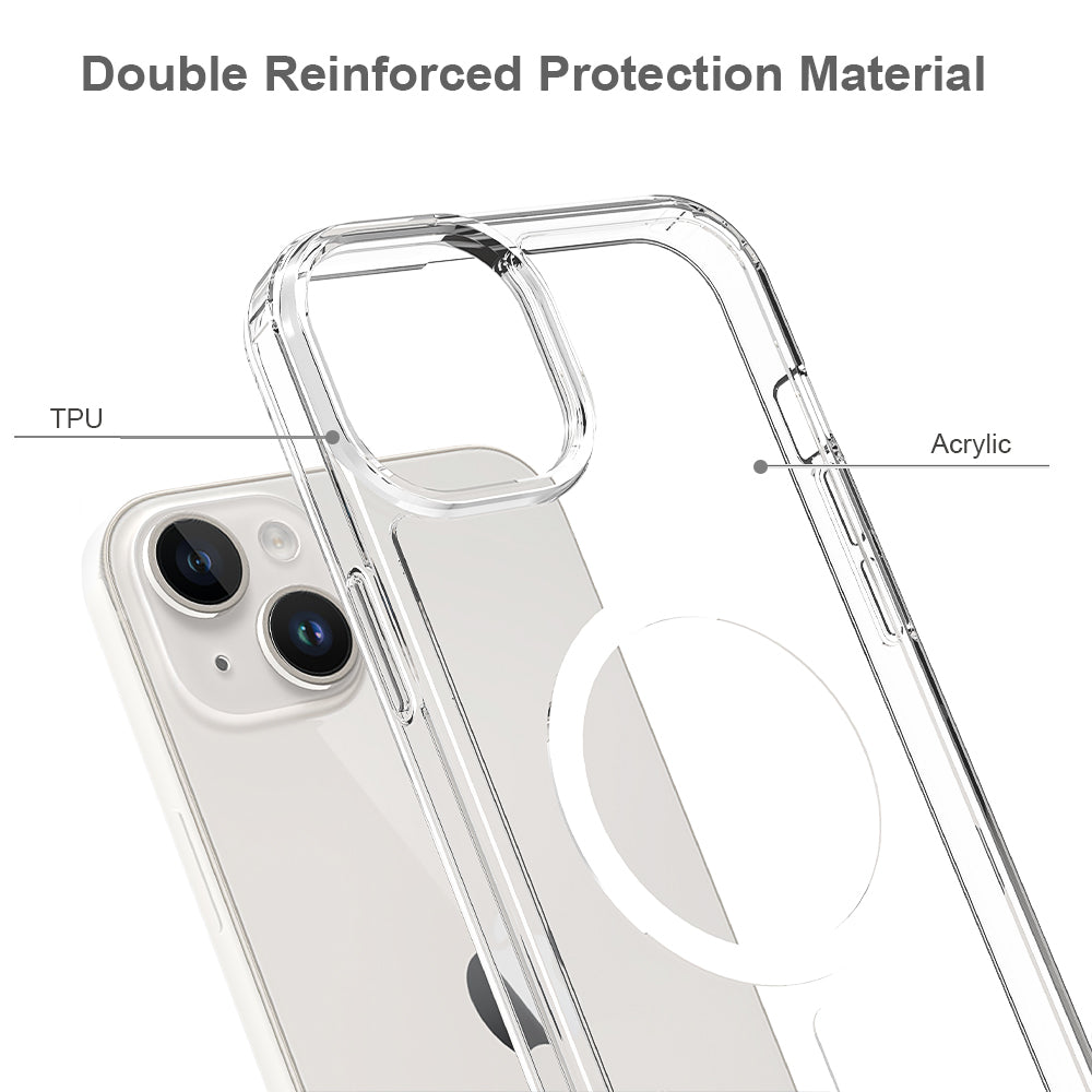 iPhone 14/15 Plus 1.5mm Anti-Scratch Clear Magnetic Case