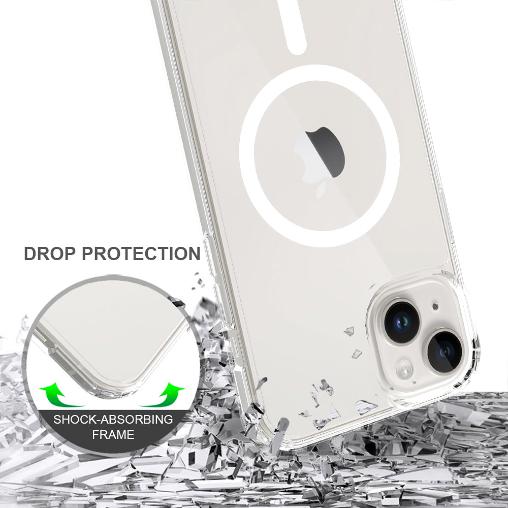 iPhone 14/15 Plus 1.5mm Anti-Scratch Clear Magnetic Case