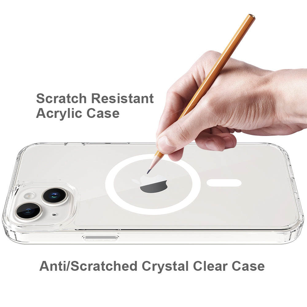 iPhone 14/15 Plus 1.5mm Anti-Scratch Clear Magnetic Case