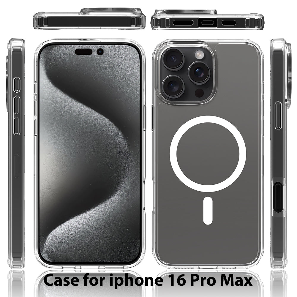 iPhone 16 Pro Max 1.5mm Anti-Scratch Clear Magnetic Case