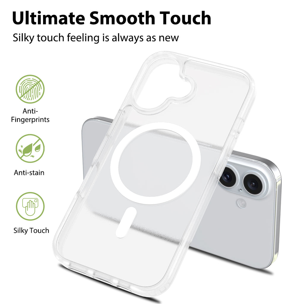iPhone 16 Matte Frosted Translucent Magnetic Case