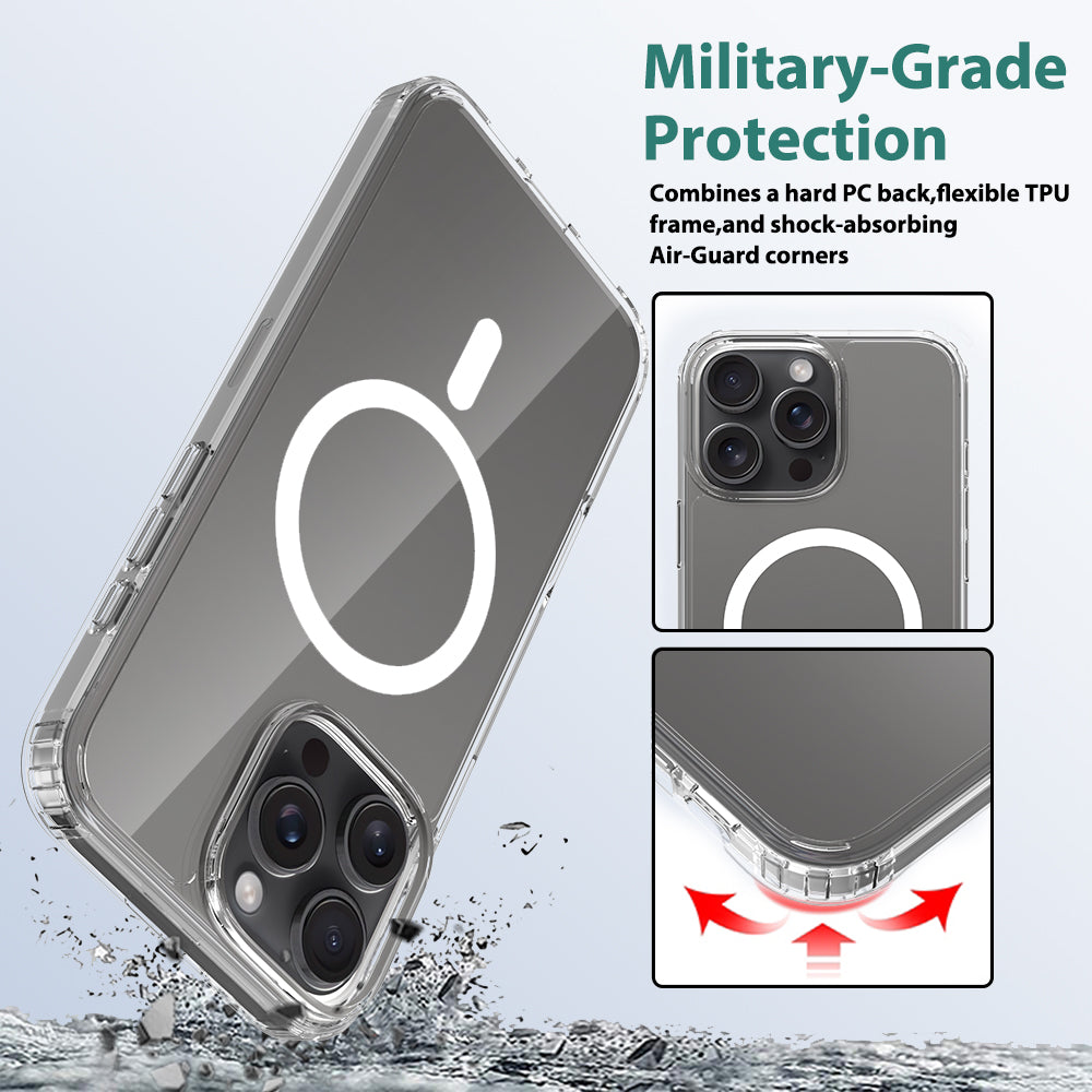 iPhone 16 Pro Max 1.5mm Anti-Scratch Clear Magnetic Case