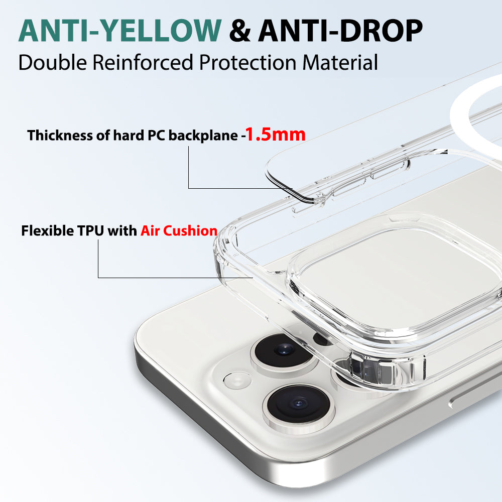 iPhone 16 Pro 1.5mm Anti-Scratch Clear Magnetic Case