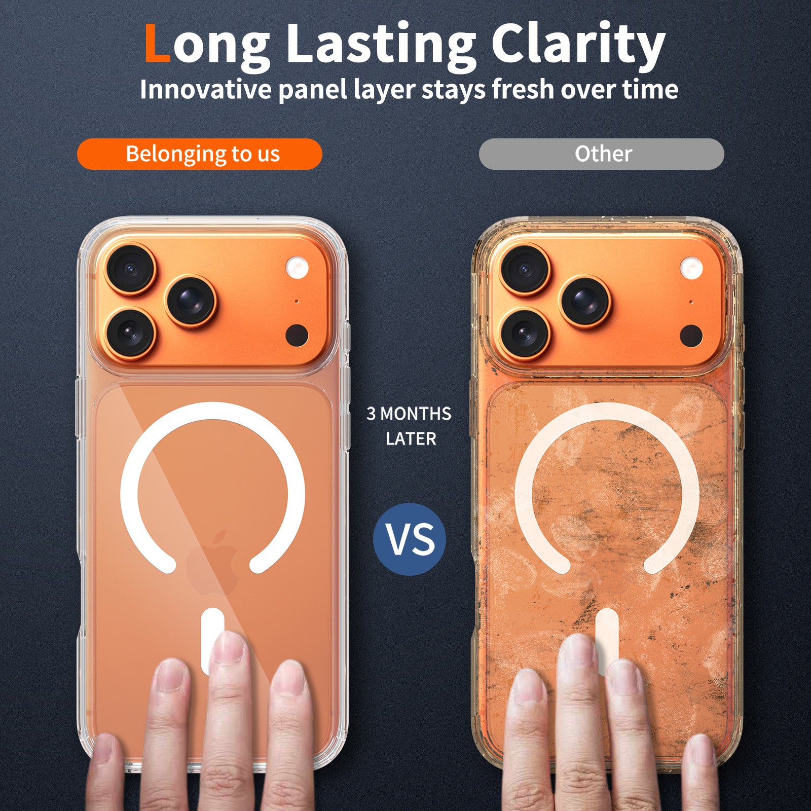 iPhone 17 Pro Max 1.5mm Anti-Scratch Clear Magnetic Case
