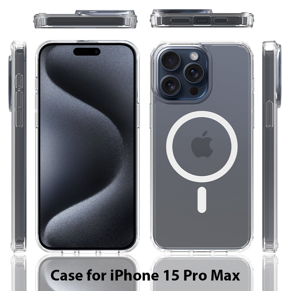 iPhone 15 Pro Max 1.5mm Anti-Scratch Clear Magnetic Case