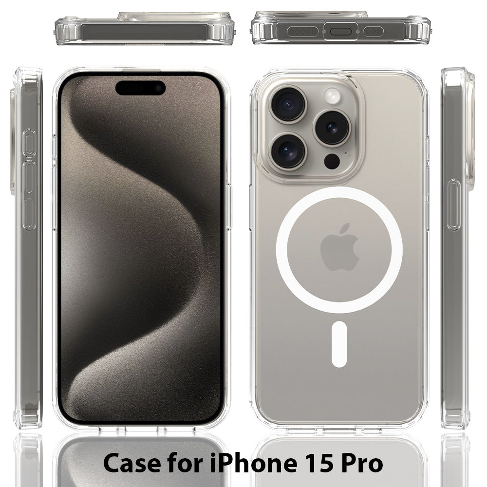 iPhone 15 Pro 1.5mm Anti-Scratch Clear Magnetic Case