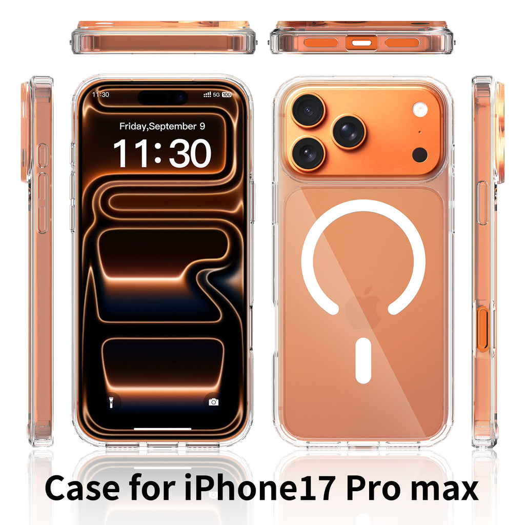 iPhone 17 Pro Max 1.5mm Anti-Scratch Clear Magnetic Case