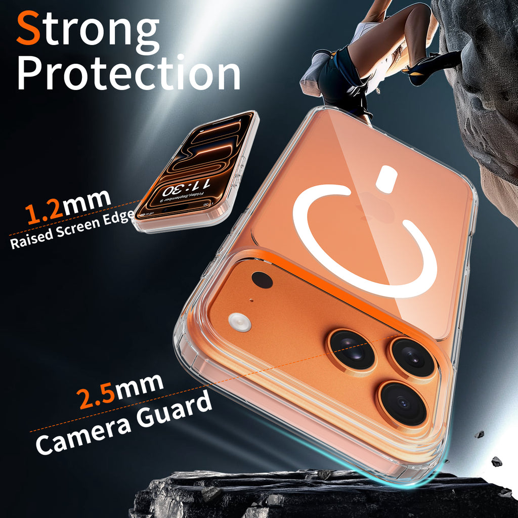 iPhone 17 Pro Max 1.5mm Anti-Scratch Clear Magnetic Case