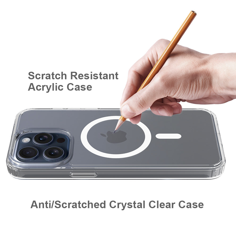 iPhone 15 Pro Max 1.5mm Anti-Scratch Clear Magnetic Case