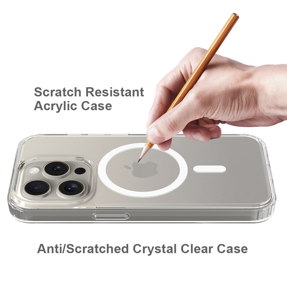iPhone 15 Pro 1.5mm Anti-Scratch Clear Magnetic Case