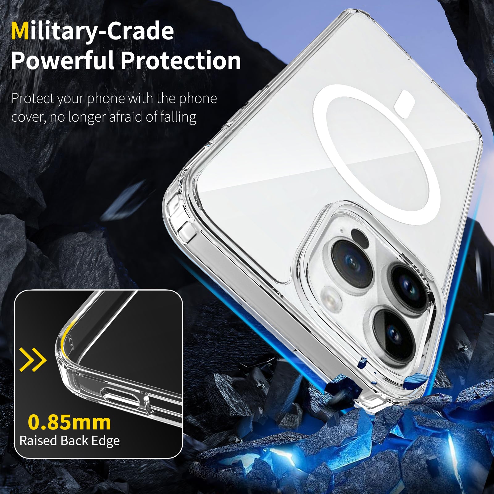 iPhone 14 Pro 1.5mm Anti-Scratch Clear Magnetic Case