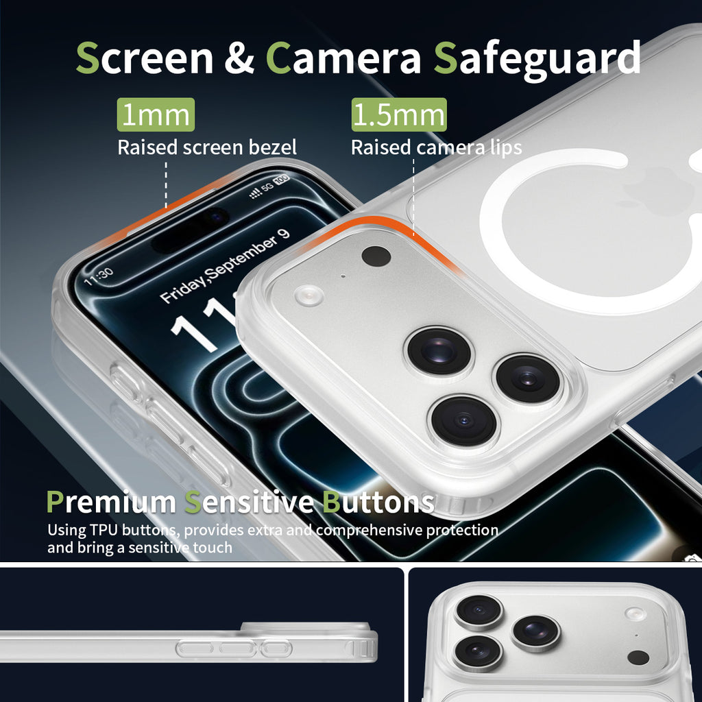 iPhone 17 Pro Max Matte Frosted Translucent Magnetic Case