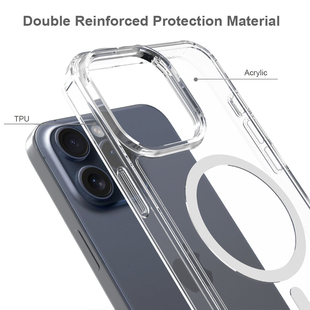 iPhone 15 Pro Max 1.5mm Anti-Scratch Clear Magnetic Case
