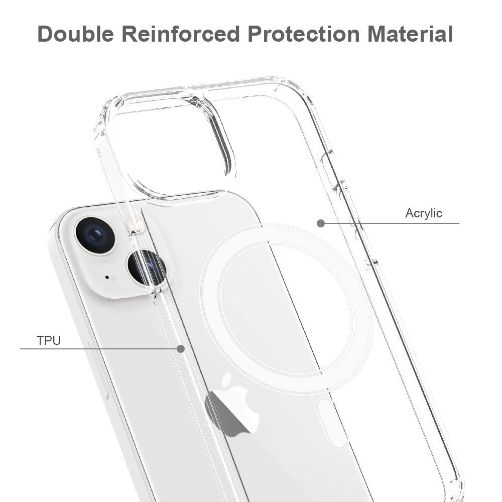 iPhone 13/14 1.5mm Anti-Scratch Clear Magnetic Case