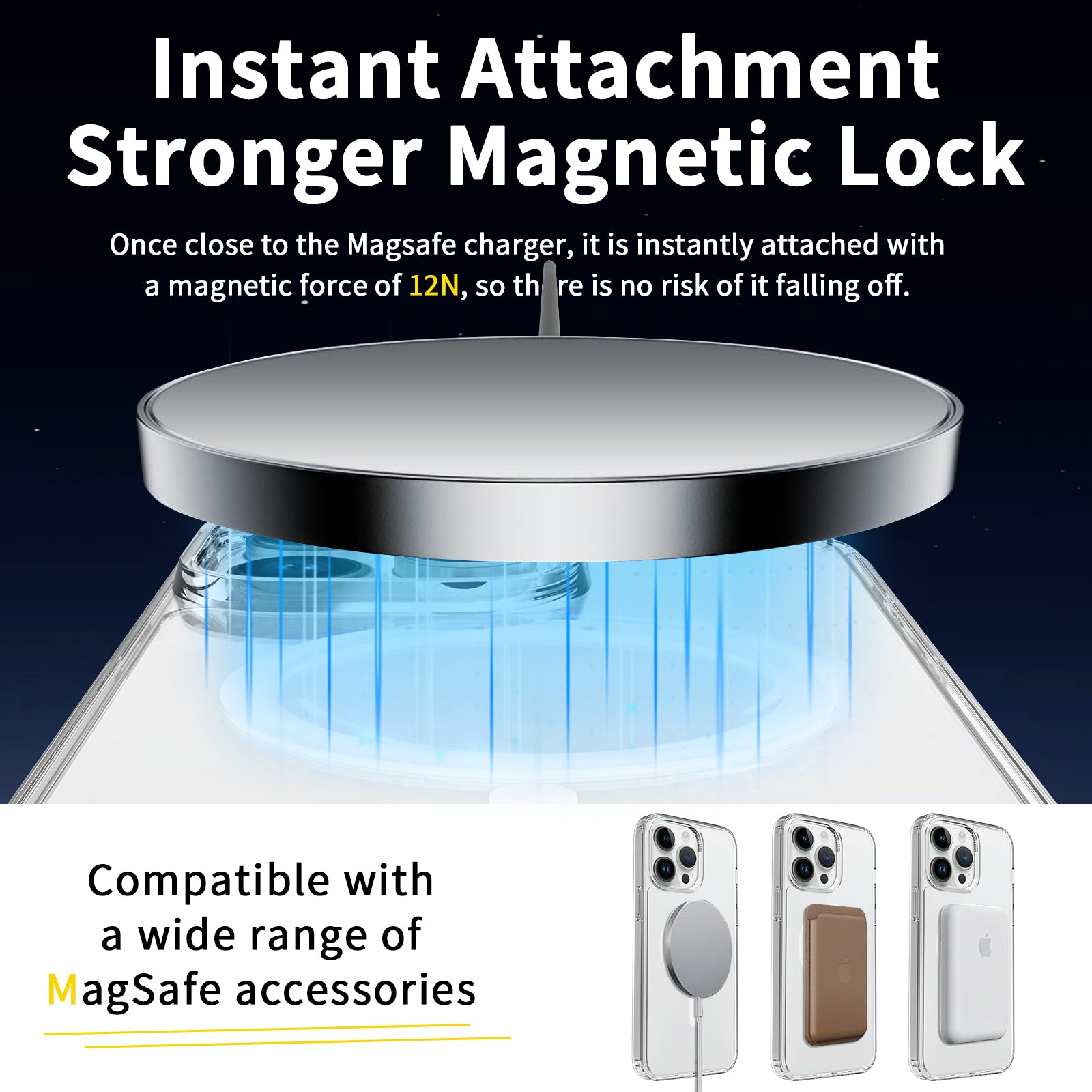 iPhone 14 Pro 1.5mm Anti-Scratch Clear Magnetic Case