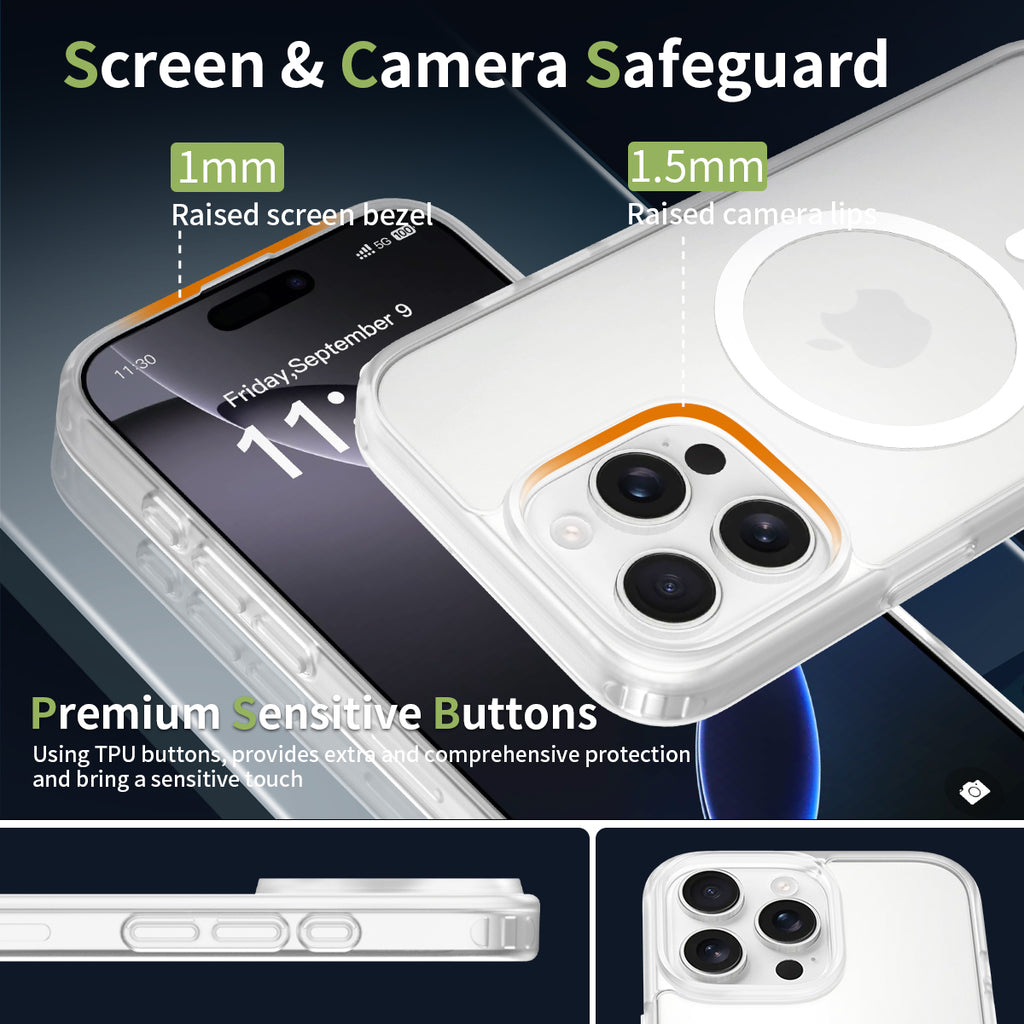 iPhone 16 Pro Max Matte Frosted Translucent Magnetic Case