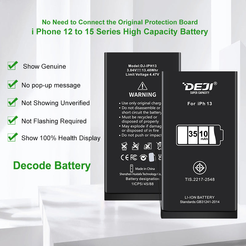 DEJI Genuine Diagnostic-Compatible Super-Capacity Battery for iPhone 13
