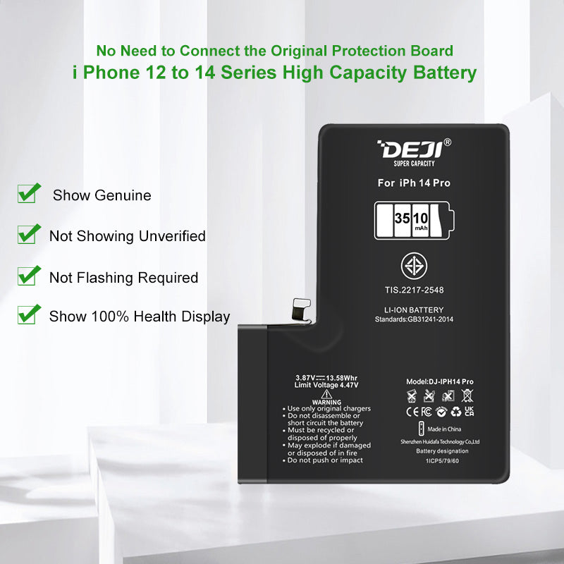 DEJI 3510mAh Diagnostic Battery for iPhone 14 Pro - Show Genuine