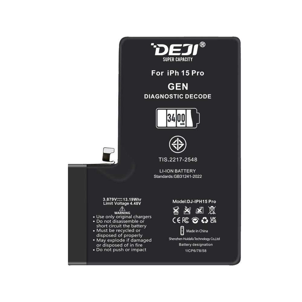 DEJI Genuine Diagnostic-Compatible Super-Capacity Battery for iPhone 15 Pro