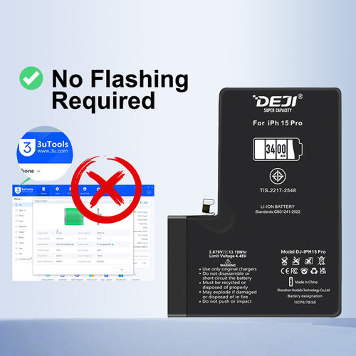 DEJI Genuine Diagnostic-Compatible Super-Capacity Battery for iPhone 15 Pro