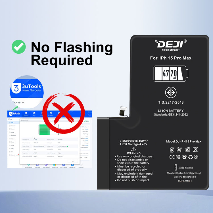 DEJI Genuine Diagnostic-Compatible Super-Capacity Battery for iPhone 15 Pro Max