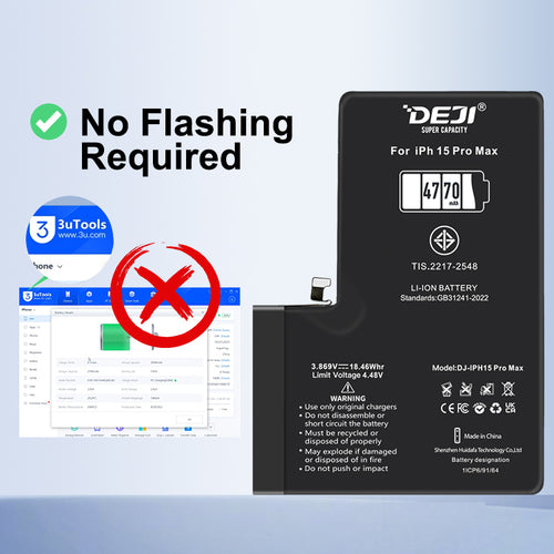 DEJI Genuine Diagnostic-Compatible Super-Capacity Battery for iPhone 15 Pro Max