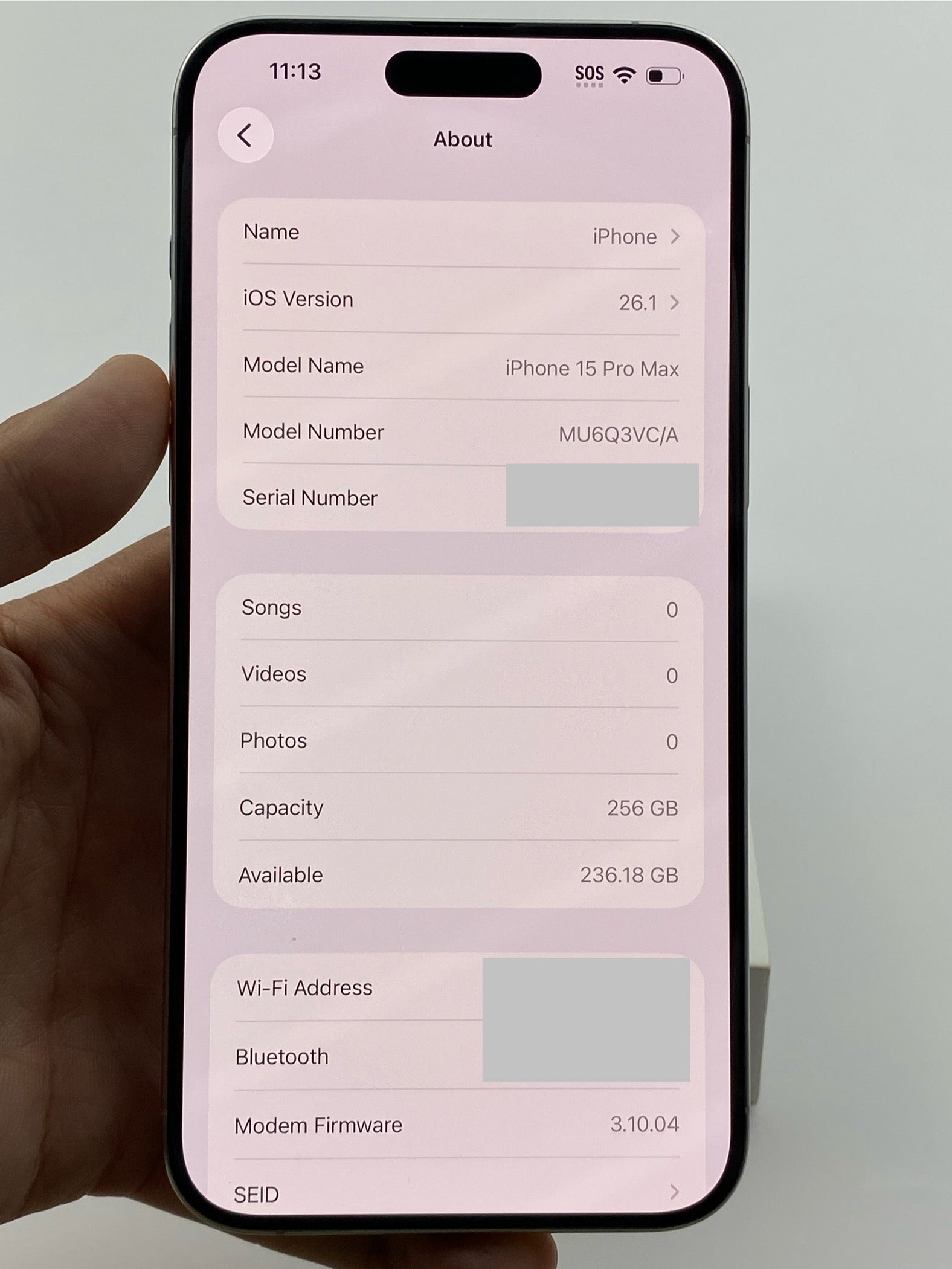 iPhone 15 Pro Max 256GB – White Titanium (Excellent Condition)