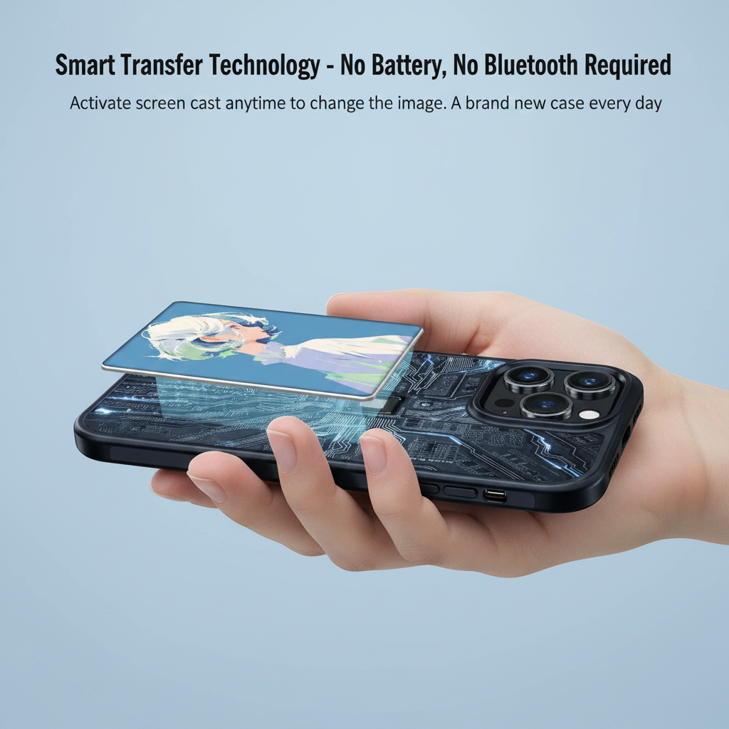 Smart transfer technology - no battery, no Bluetooth required. Cast screen anytime to change display image.